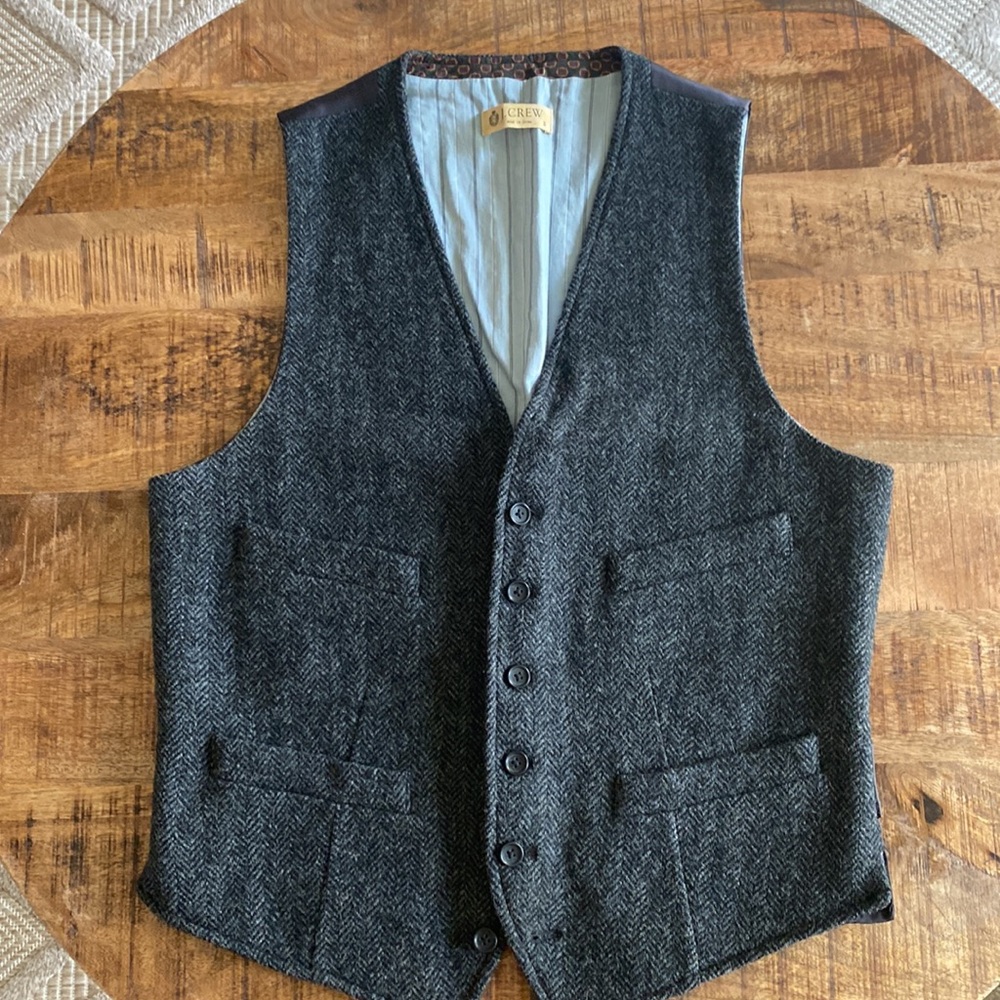 Jcrew MOON Herringbone Wool Vest Men’s S